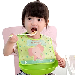 Children's waterproof detachable eating bib for food, with pocket Baby Dining Bib -1pcs