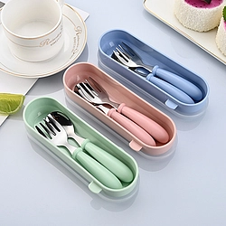 Stainless Steel Children's Portable Cutlery Gift Box - 1 Pcs